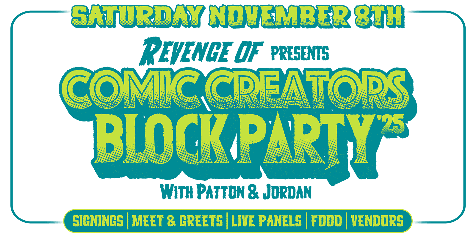 Comic Creators Block Party 2025, November 8th